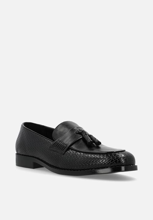 PC - Crouch basket weave loafer  - black