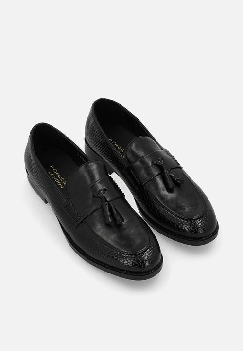 PC - Crouch basket weave loafer  - black