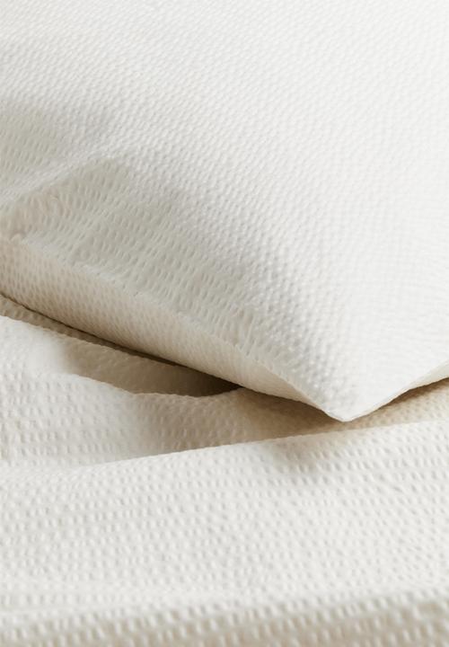 H&M - Seersucker single duvet cover set - cream 