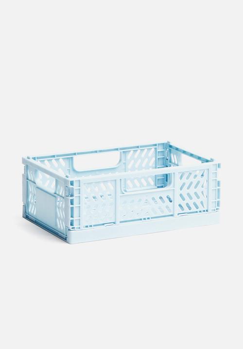 Foldable storage crate - light blue