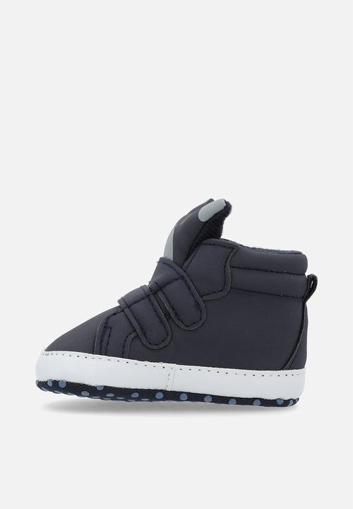Pop Candy - Twin adjustable strap fastener hi top sneakers-navy blue