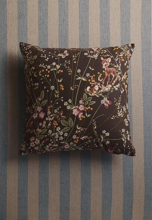 H&M - Patterned cotton cushion cover - brown bambi 