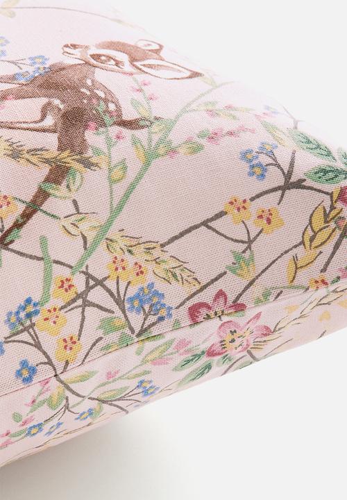H&M - Patterned cotton cushion cover - pink bambi