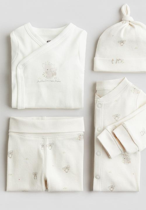 H&M - 4-Piece cotton jersey gift set - cream koalas