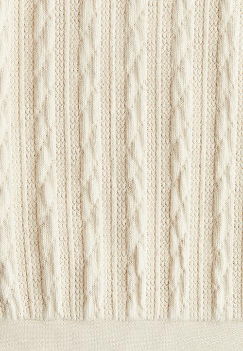 H&M - Cable-knit look hoodie - cream