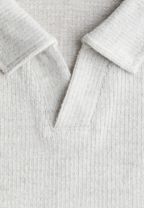 H&M - V-neck polo shirt - light grey