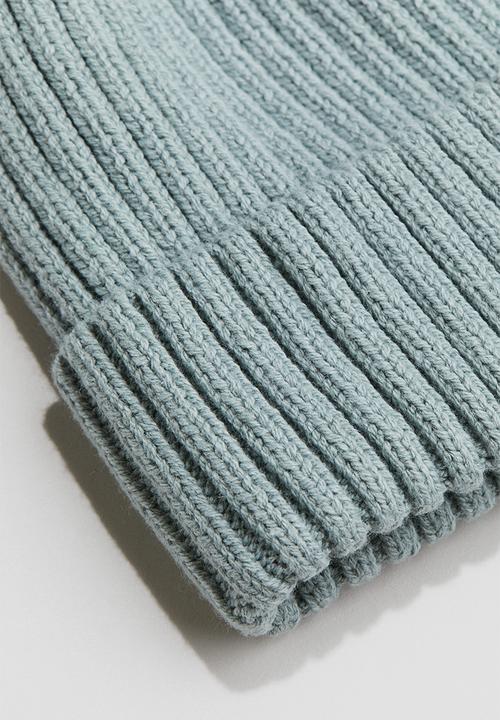 H&M - Rib-knit hat - light turquoise 