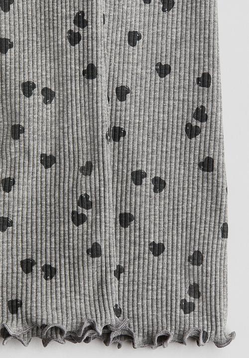 H&M - Flared leggings - grey hearts 