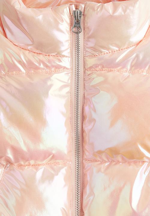 H&M - Iridescent puffer gilet - peach 