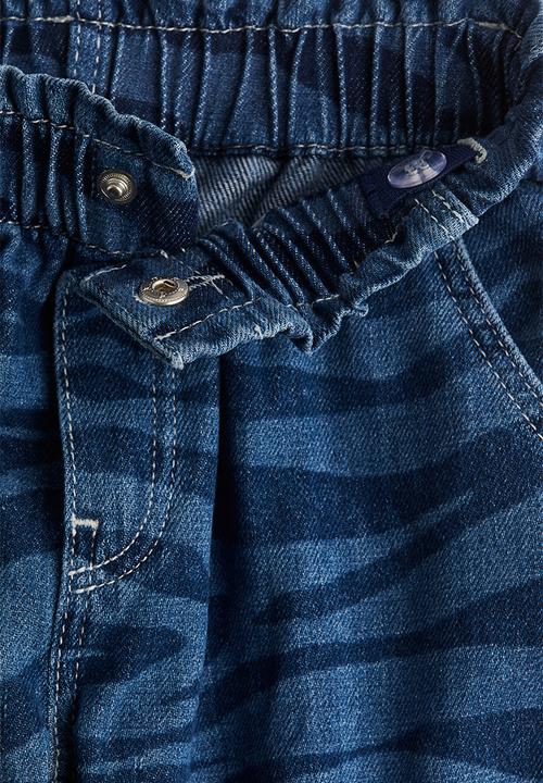 H&M - Patterned wide leg jeans - denim blue zebra-print
