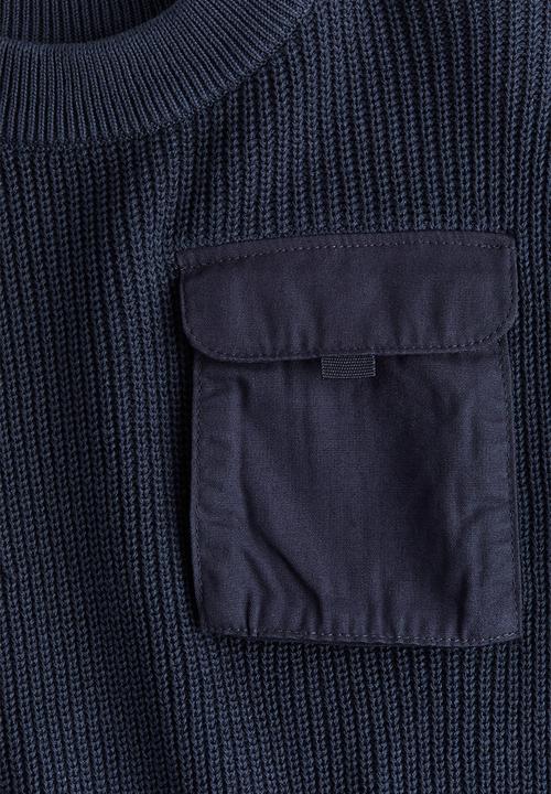 H&M - Flap-pocket jumper - navy blue