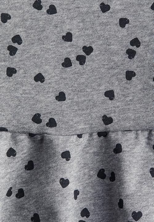H&M - Peplum sweatshirt - grey hearts