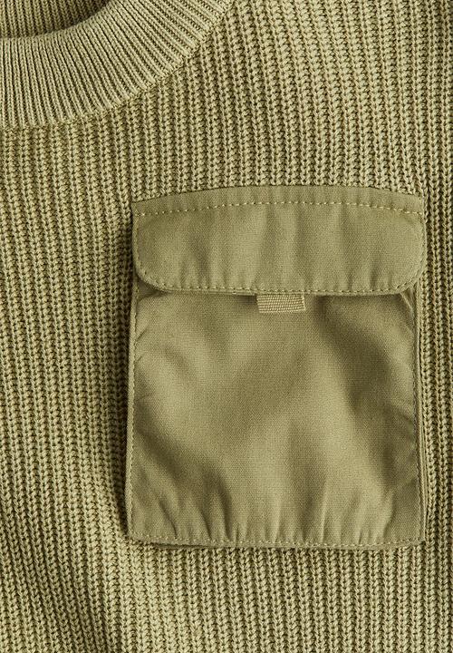 H&M - Flap-pocket jumper - light khaki green