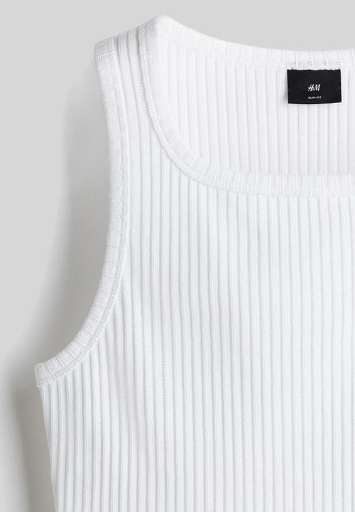 H&M - Slim fit ribbed vest top - white