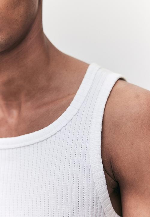 H&M - Slim fit ribbed vest top - white