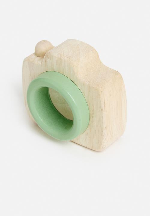 Pop Candy - Mini wooden toy camera - sage green & neutral 