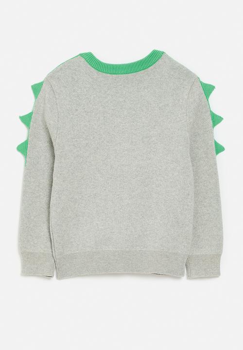 Pop Candy - Button down cardigan - green & grey