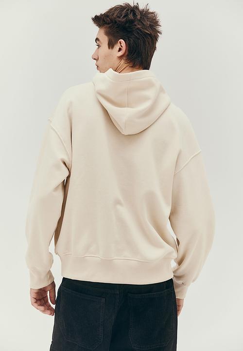 H&M - Oversized fit printed hoodie - light beige ice cube