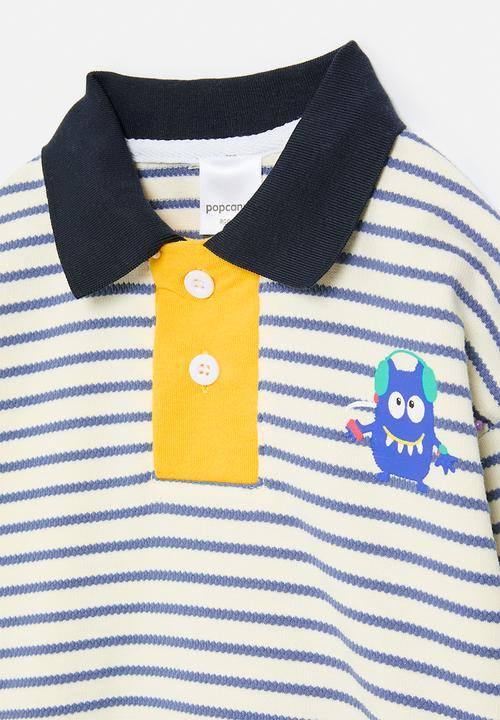 Pop Candy - Striped collared jersey - multi