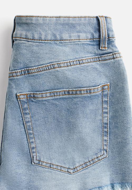 H&M - High denim shorts - light denim blue
