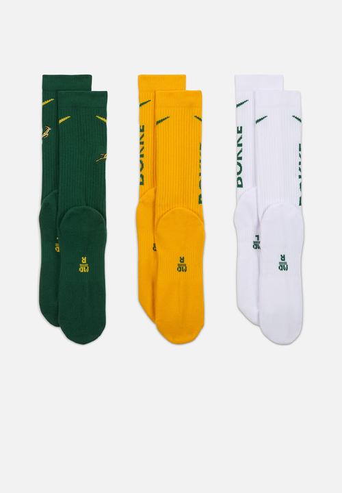 Nike - Springbok Everyday Cushioned  Socks 3Pk - Gorge Green/Uni Gold/ White