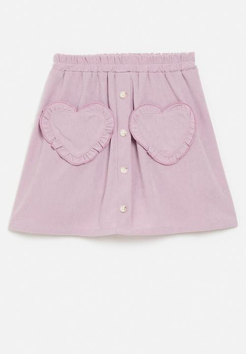 Pop Candy - Button down cord skirt - purple