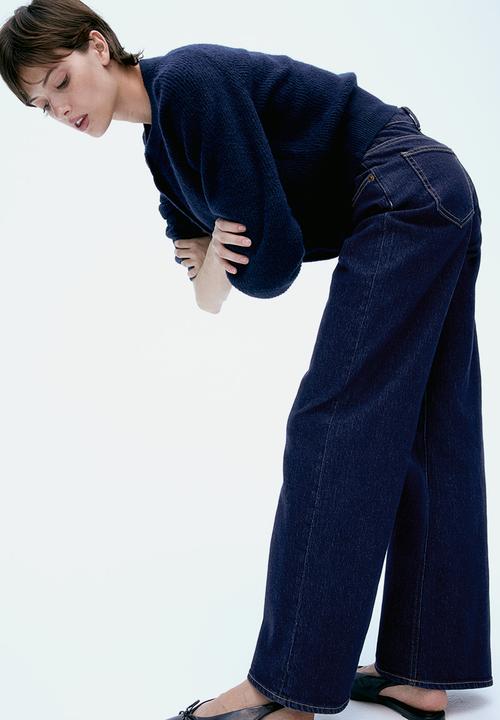 H&M - Wide high jeans - dark denim blue