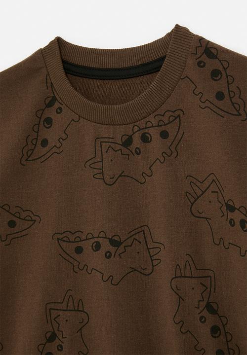 Pop Candy - Dino print sweatshirt - brown