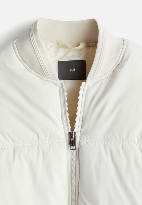 H&M - Loose fit padded bomber jacket - light beige