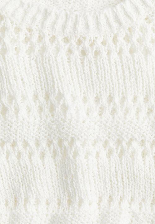 H&M - Pointelle-knit peplum jumper - cream 