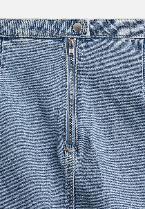 H&M - A-line mini skirt - light denim blue 