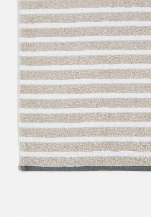 Nortex - Imperial stripe bath sheet - silver grey