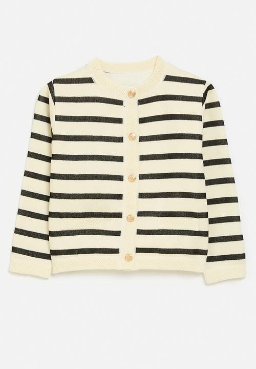 Pop Candy - Striped cardigan - black & white