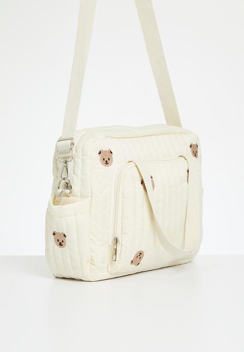Pop Candy - Printed diaper bag-ecru & brown