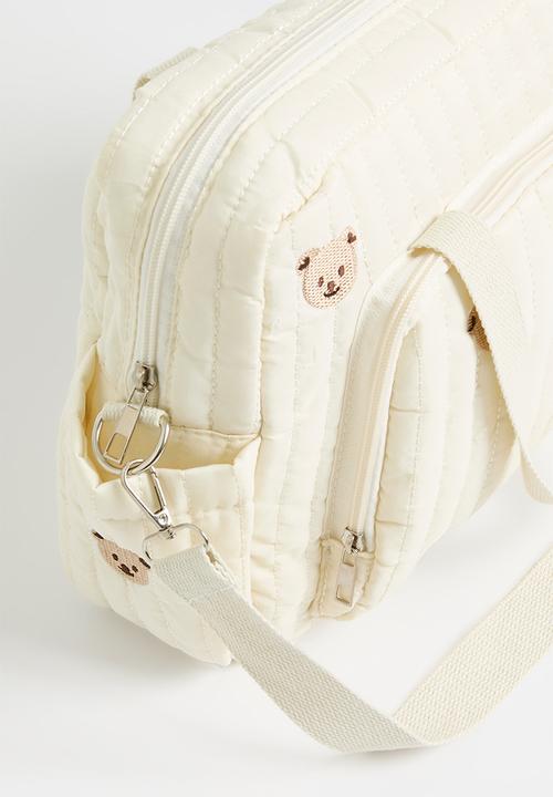 Pop Candy - Printed diaper bag-ecru & brown