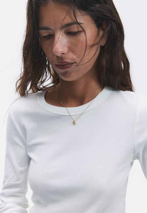 H&M - Ribbed top - white