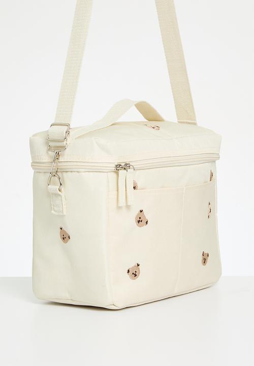 Pop Candy - Bear print diaper bag - ecru & brown