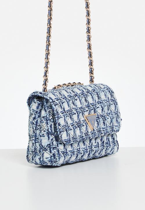 GUESS - Giully mini 2 comp convertible flap crossbody bag - stormy blue