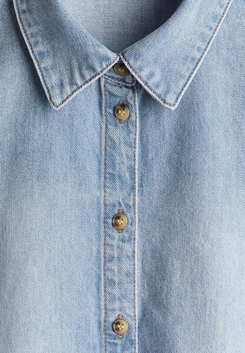 H&M - Short denim shirt - light denim blue