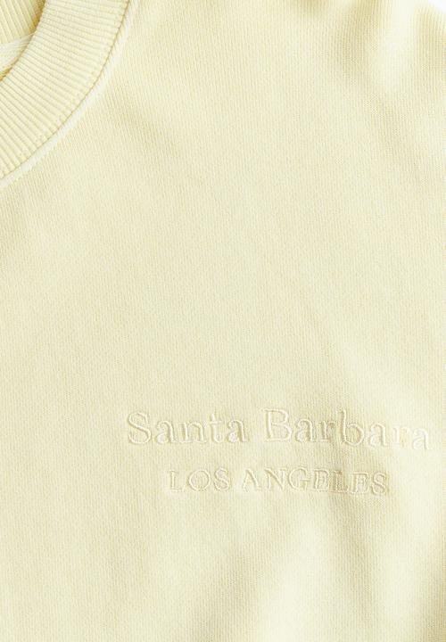 H&M - Text-motif sweatshirt - light yellow santa barbara