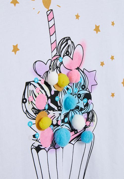 Pop Candy - Printed tee - white