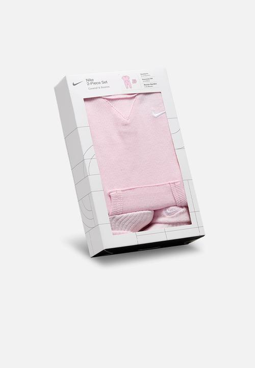 Nike - Nhn nike rib s/s romper & sock- pink foam