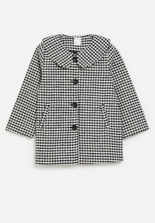 Pop Candy - Houndstooth jacket-black & white