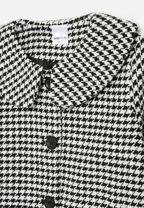 Pop Candy - Houndstooth jacket-black & white