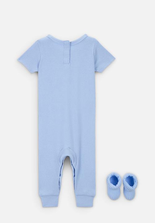 Nike - Nhn nike rib s/s romper & sock- cobalt bliss