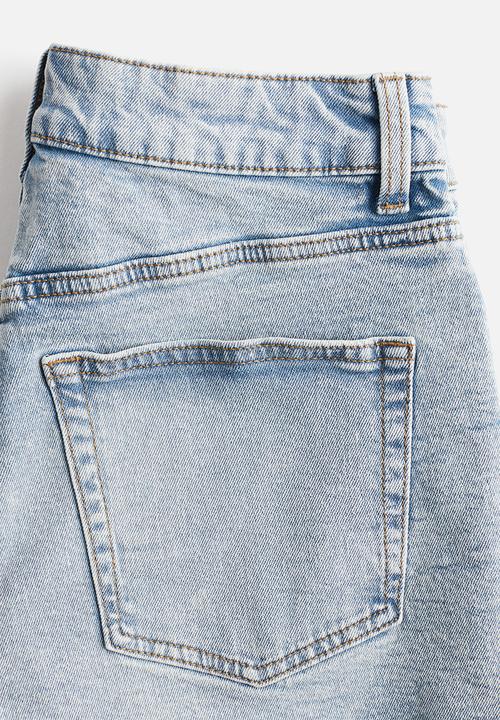 H&M - High denim shorts - light denim blue