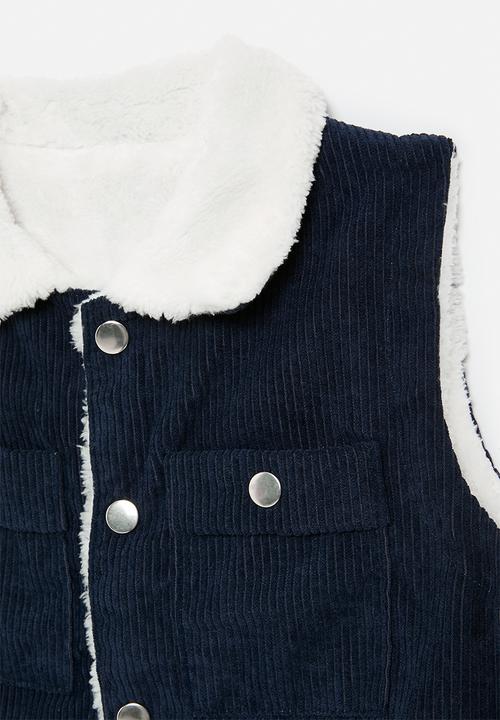 Pop Candy - Shearling gilet - navy
