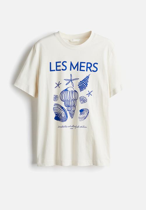 H&M - T-shirt - cream & les mers