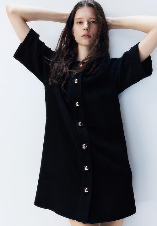 H&M - Button-front dress - black
