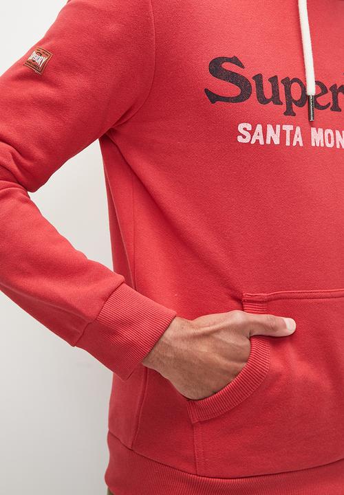 Superdry. - Venue Duo Logo Hoodie - Ferra Red Marl
